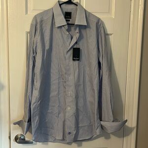 David Donahue Long Sleeve Cuffed Dress Shirt Mens 34/35 17 1/2